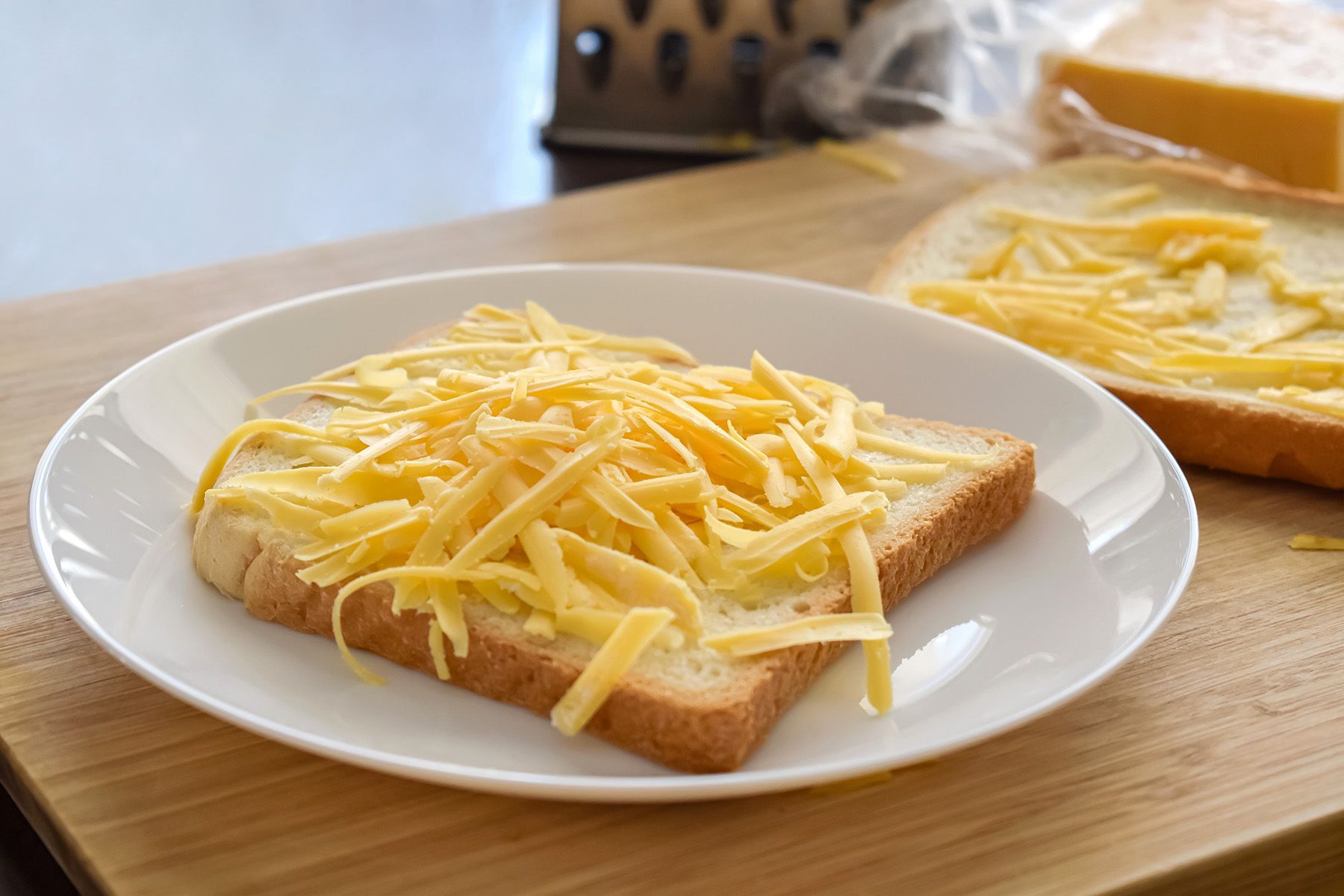 grated cheese for a sandwich