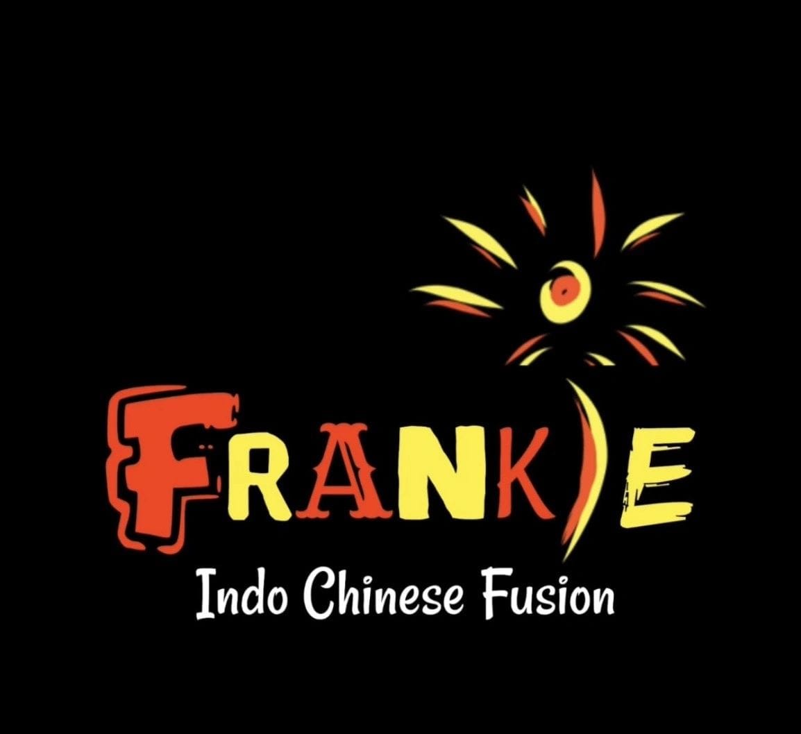 Frankie logo: red and yellow lettering with a starburst over the i, 'Indo Chinese Fusion' in white script on black