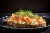 a smoked salmon tartine