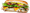 Dutch crunch sub piled with turkey, bacon, cheddar, avocado, lettuce, tomato, red onion and pepperoncini