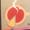 Painted sign of a red tart with one slice cut out and steam rising, ringed by the words breakfast, lunch, desserts
