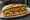 Bánh Mì Kimchi: an illustration of pork, kimchi, mayonnaise, đồ chua and more on bánh mì baguette.