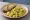 Jajecznica ze Szczypiorkiem: an illustration of egg, scallion, butter and pepper on bread.
