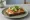 Smørrebrød Style (スモーブロー風): an illustration of butter, salmon, cucumber and dill on rye bread.